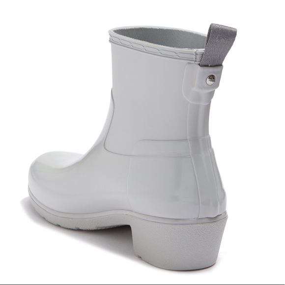 Hunter refined low heel biker gloss rain boot - Picture 3 of 7